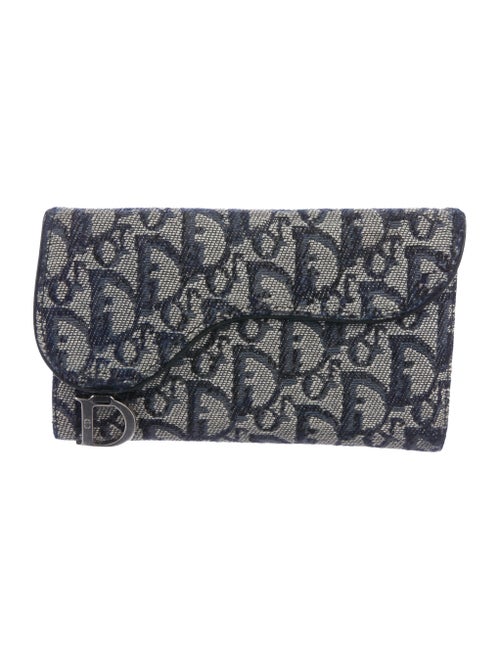 Christian Dior Diorissimo Saddle Wallet Navy