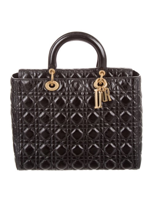 Christian Dior Large Lady Dior Bag gold