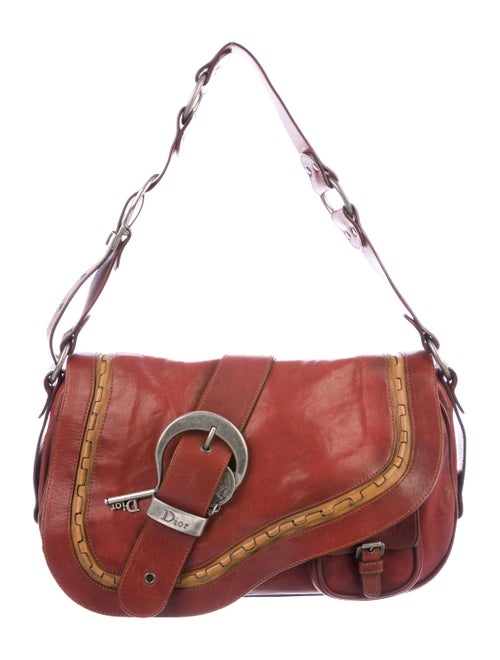 Christian Dior Gaucho Double Saddle Bag silver