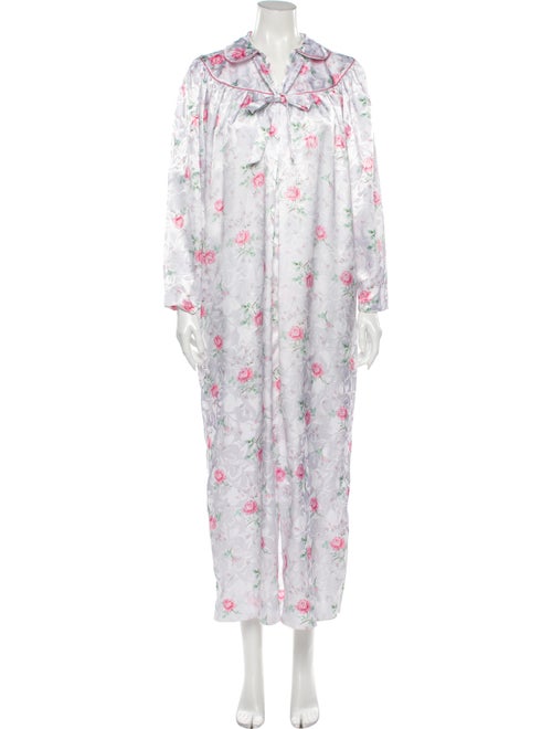Christian Dior Floral Print Nightgown Grey