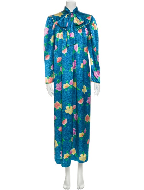Christian Dior Floral Print Nightgown Blue