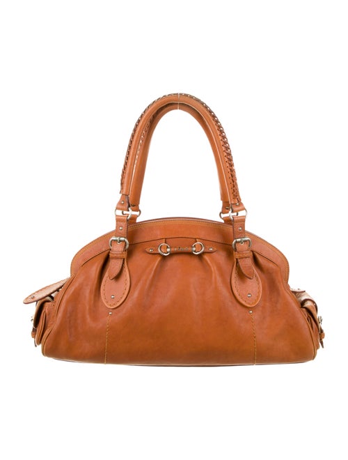 Christian Dior Leather Detective Bag silver