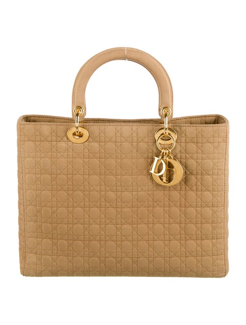 Christian Dior Vintage Large Lady Dior Bag Tan