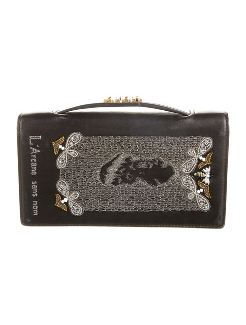 Christian Dior Embroidered Death Clutch Black