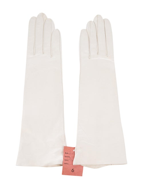 Christian Dior Vintage Leather Long Gloves White