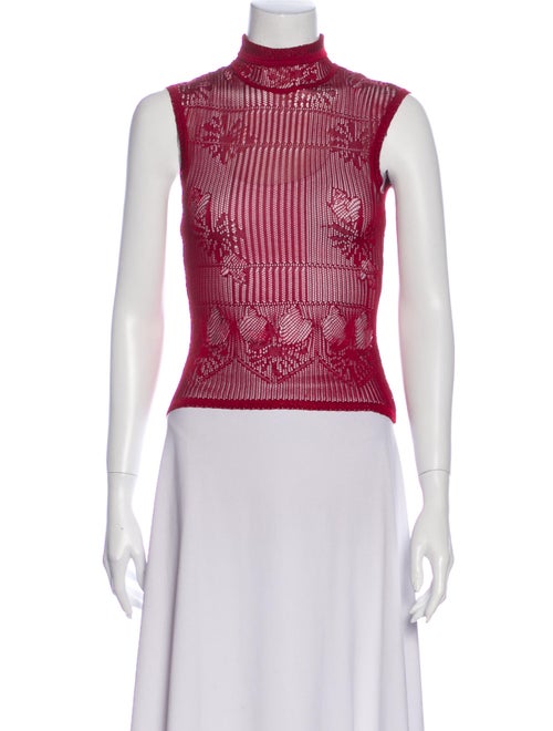 Christian Dior Vintage Printed Crop Top Red
