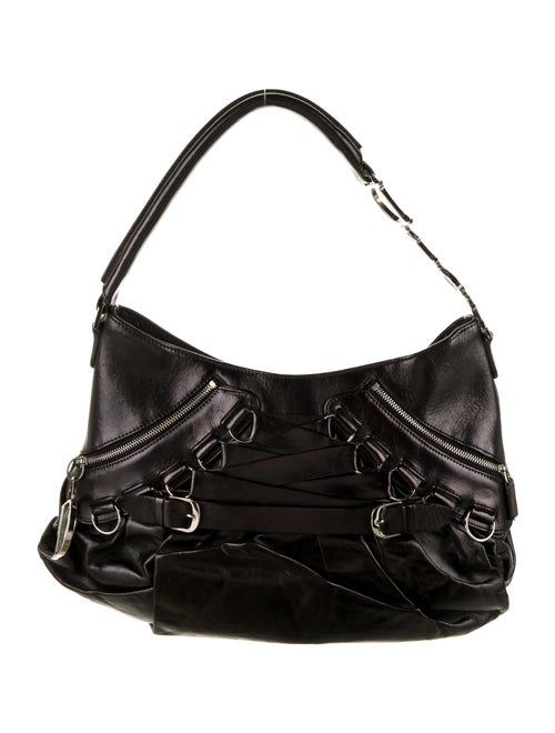 Christian Dior Leather Shoulder Bag Black
