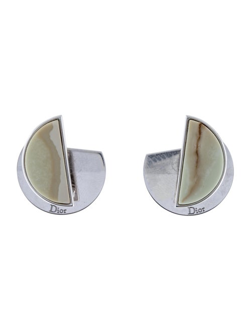 Christian Dior Half Moon Earrings Silver