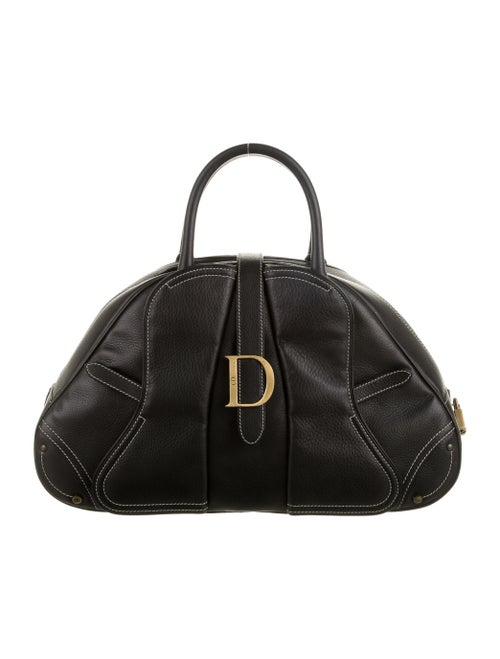 Christian Dior Double Saddle Handle Bag Black
