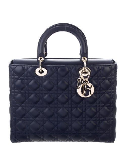Christian Dior 2018 Large Lady Dior Bag w/Strap Bl