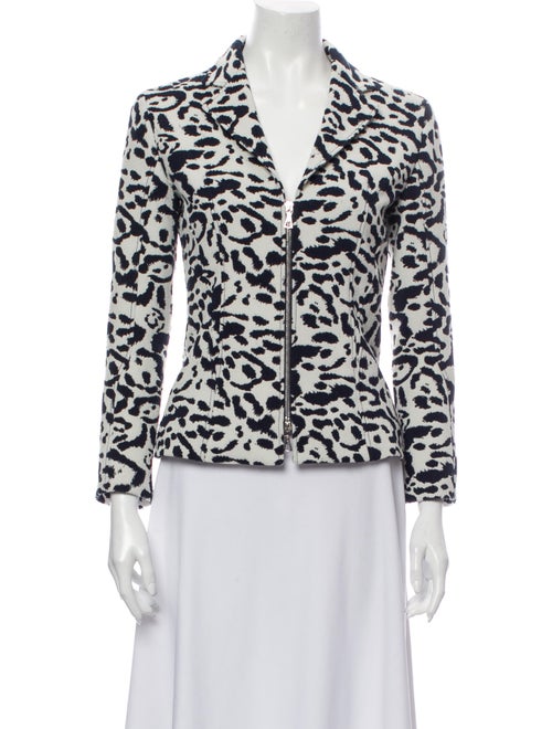 Christian Dior Animal Print Blazer Blue