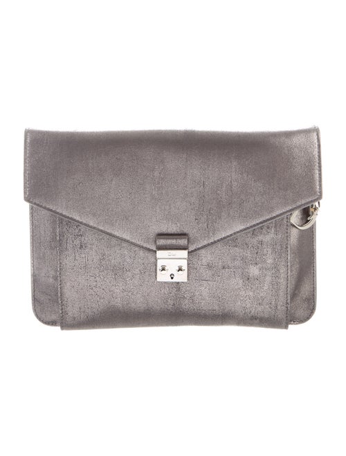 Christian Dior Metallic Leather Clutch Grey