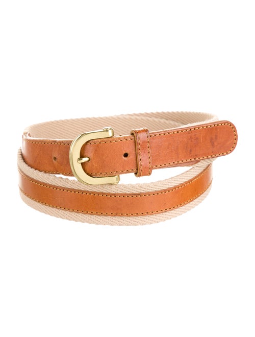 Christian Dior Leather & Canvas Belt Brown