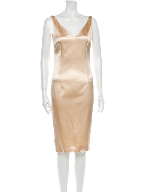 Christian Dior V-Neck Knee-Length Dress