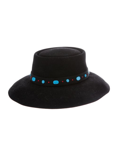 Christian Dior 2018 Embellished Fedora Hat Black