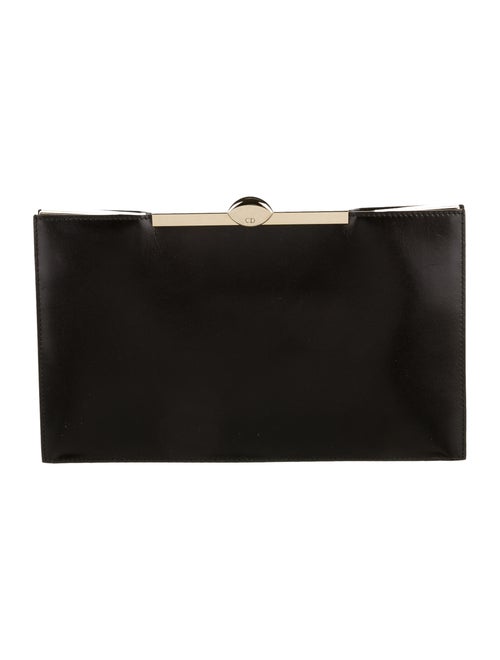 Christian Dior Leather Frame Clutch Black