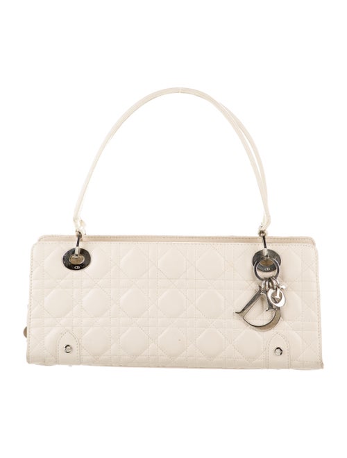 Christian Dior E/W Lady Dior Cannage Bag Silver
