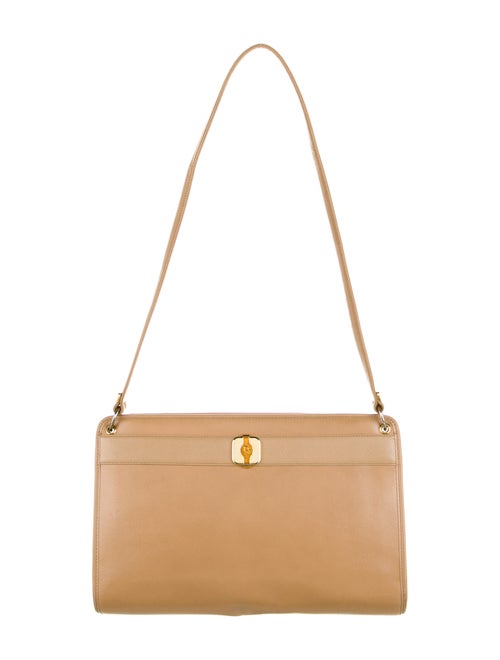 Christian Dior Vintage Leather Shoulder Bag Gold
