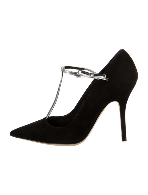 Christian Dior Coquette Suede T-Strap Pumps Black