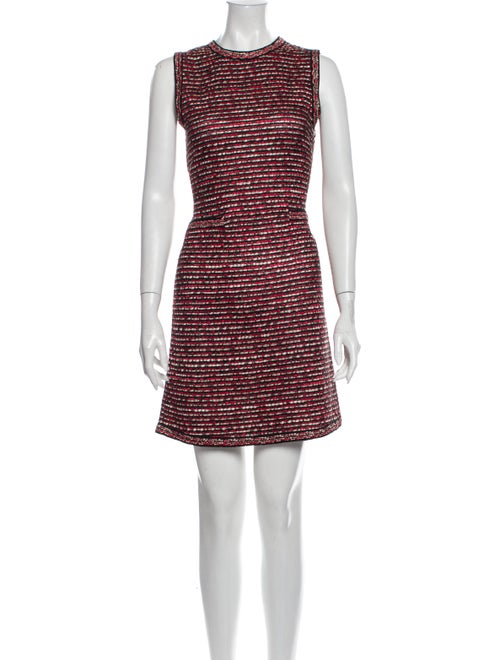 Christian Dior Striped Mini Dress Red