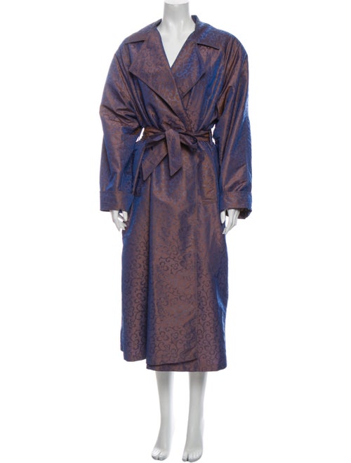 Christian Dior Vintage Printed Trench Coat Purple