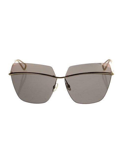 Christian Dior Metallic Square Sunglasses Gold