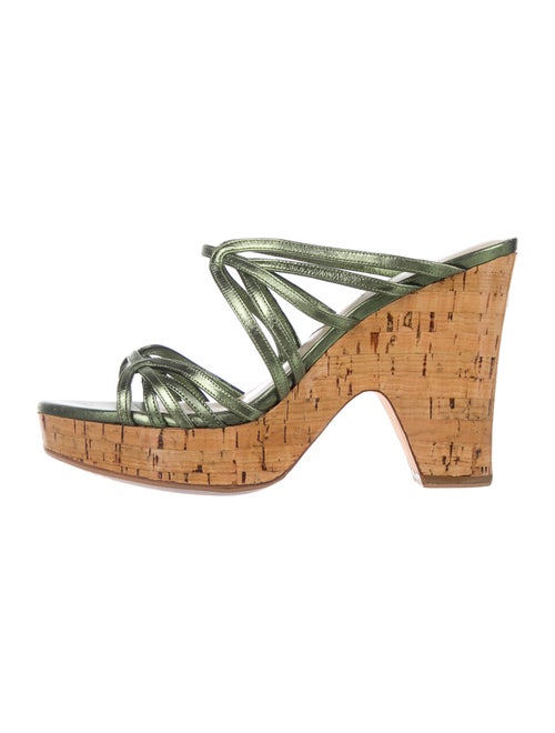 Christian Dior Leather Slides Green
