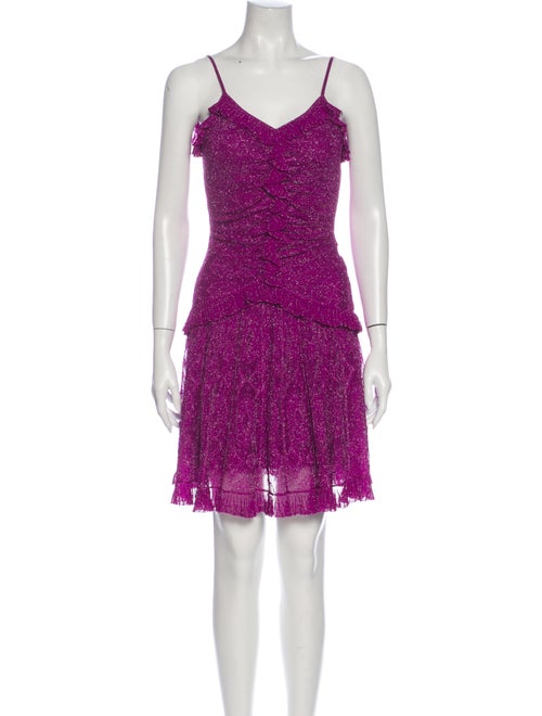 Christian Dior Lace Pattern Mini Dress Metallic