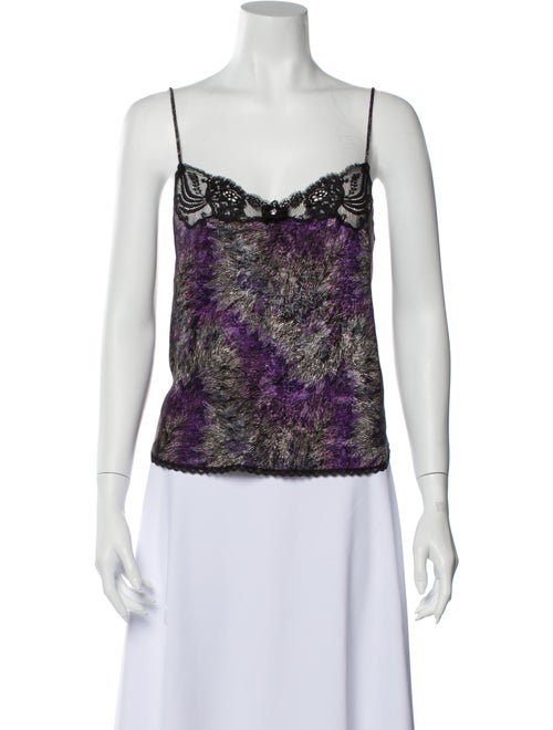 Christian Dior Vintage Printed Top Purple