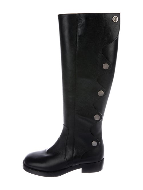 Christian Dior Diorodeo Leather Riding Boots Black