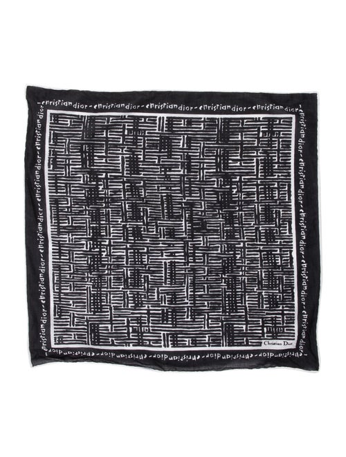 Christian Dior Printed Pocket Square Black