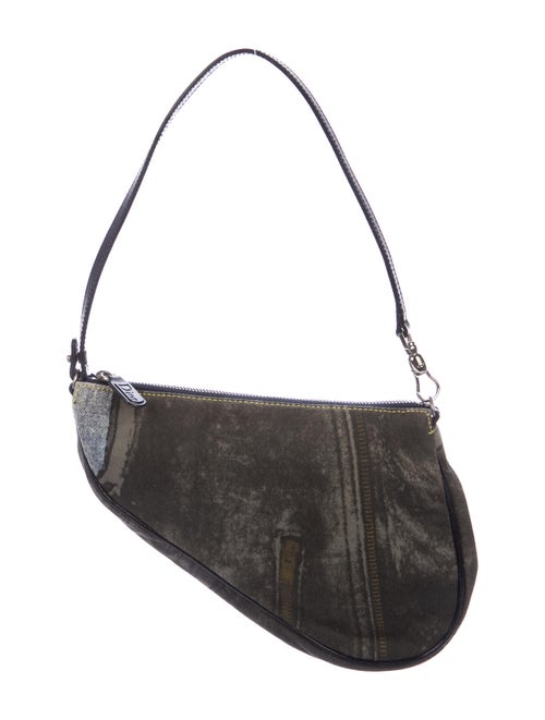 Christian Dior Trompe l'oeil Denim Print Saddle Po