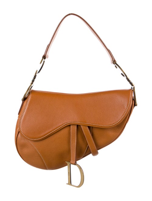 Christian Dior Leather Saddle Bag Brown