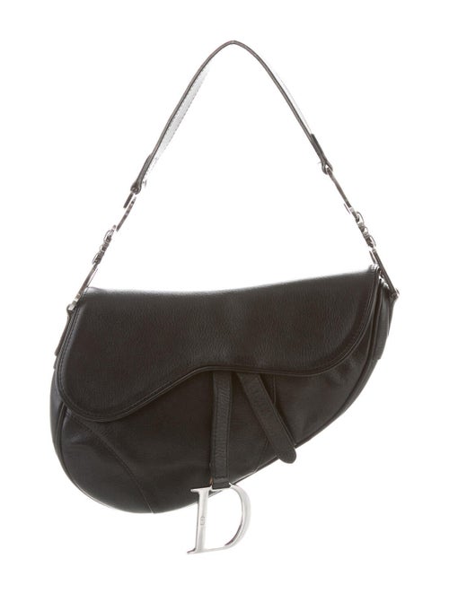 Christian Dior Leather Saddle Bag Black
