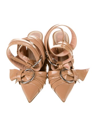 Christian Dior Conquest Patent Leather Slingback Pumps