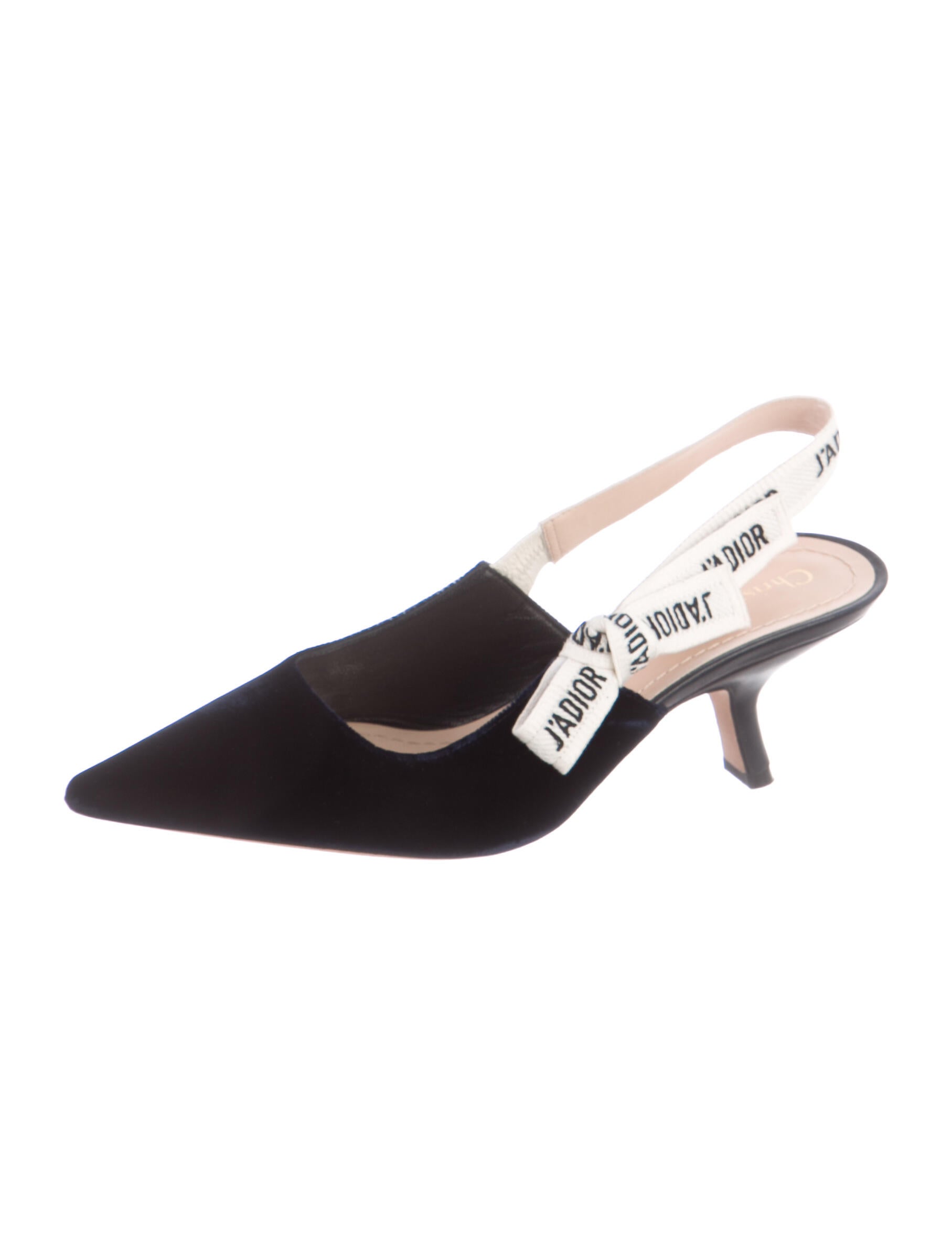 Christian Dior Printed Bow Accents Slingback Pumps