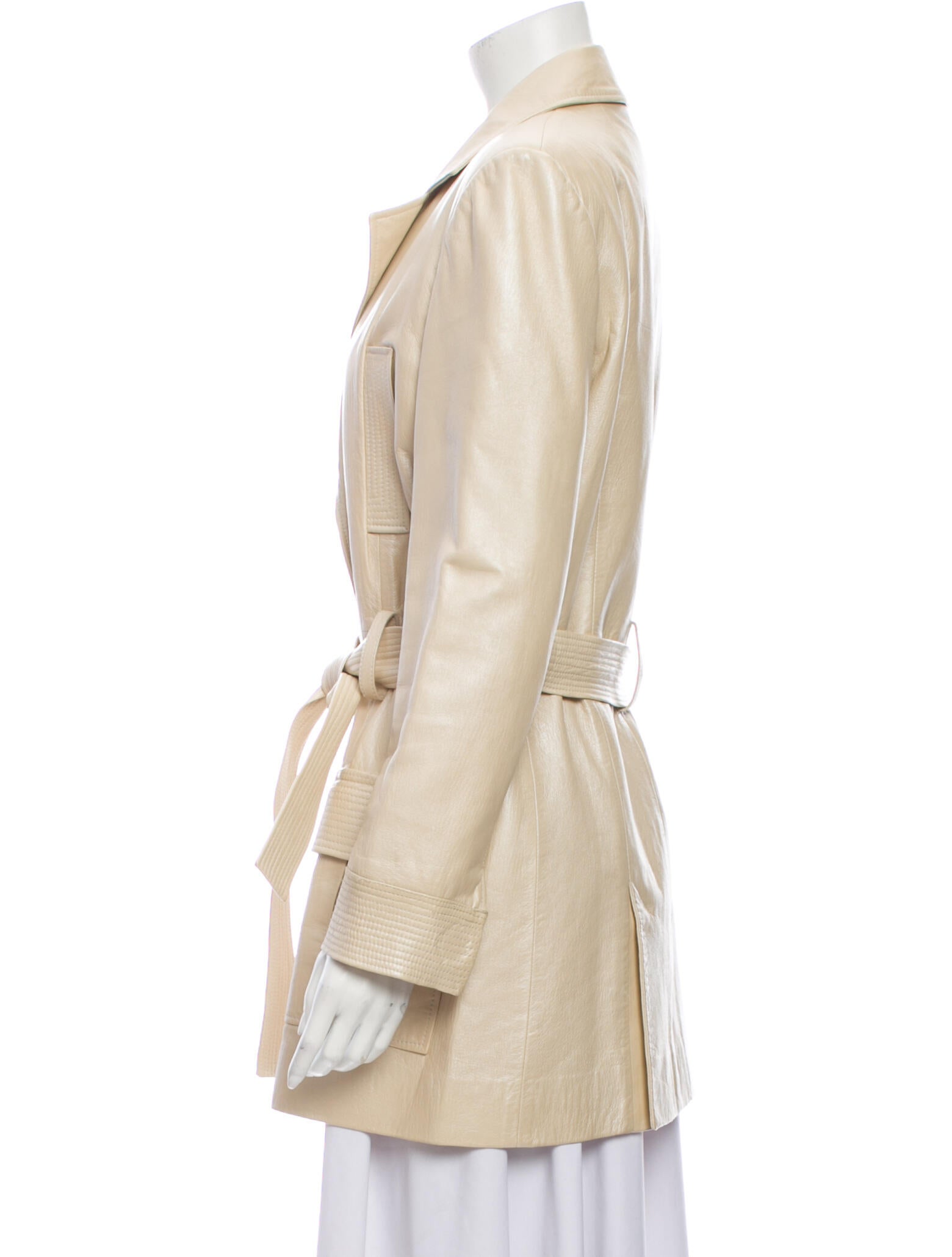 Christian Dior Leather Trench Coat - Neutrals Coats, Clothing ...