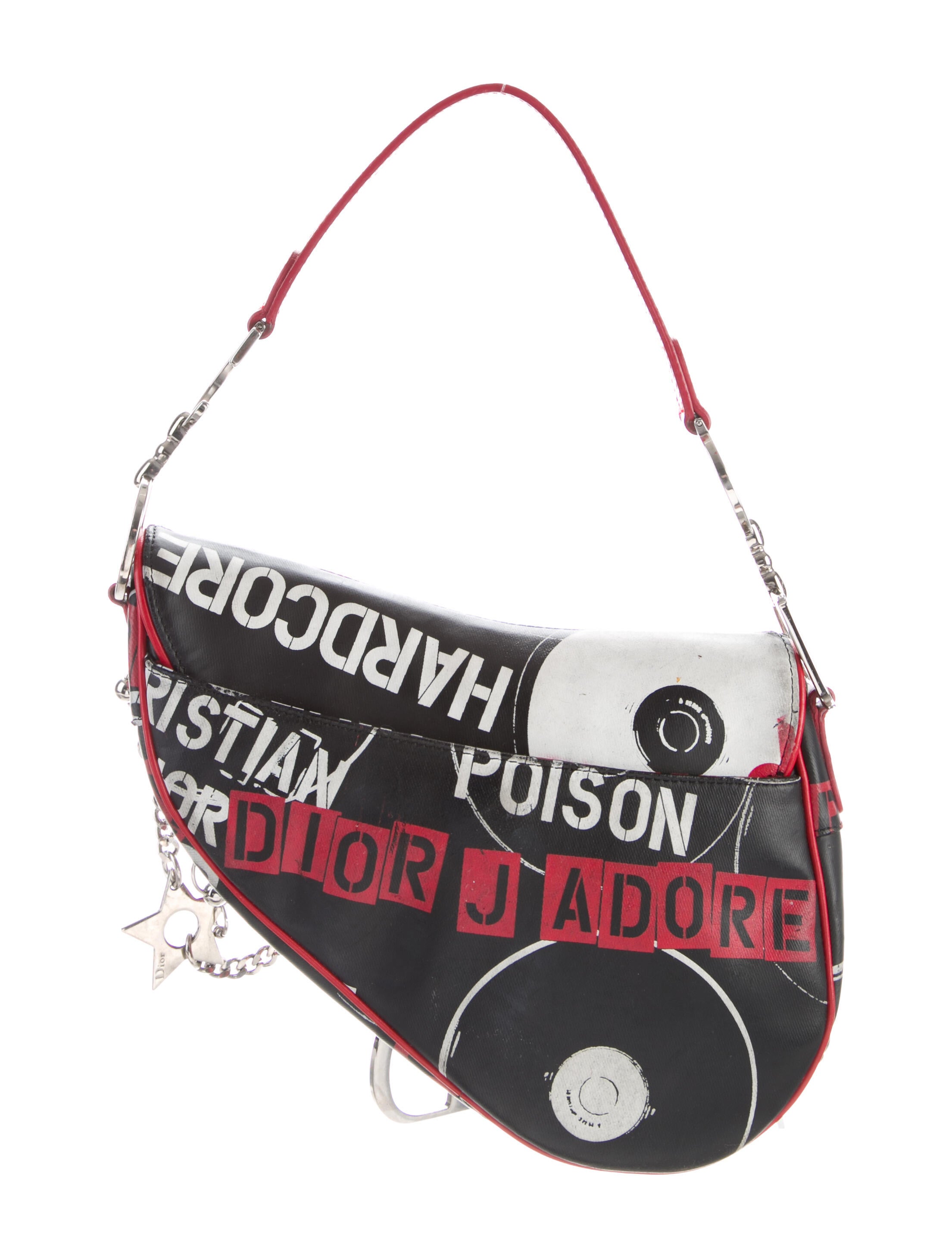 Christian Dior Hardcore Pierced Saddle Bag - Black Shoulder Bags