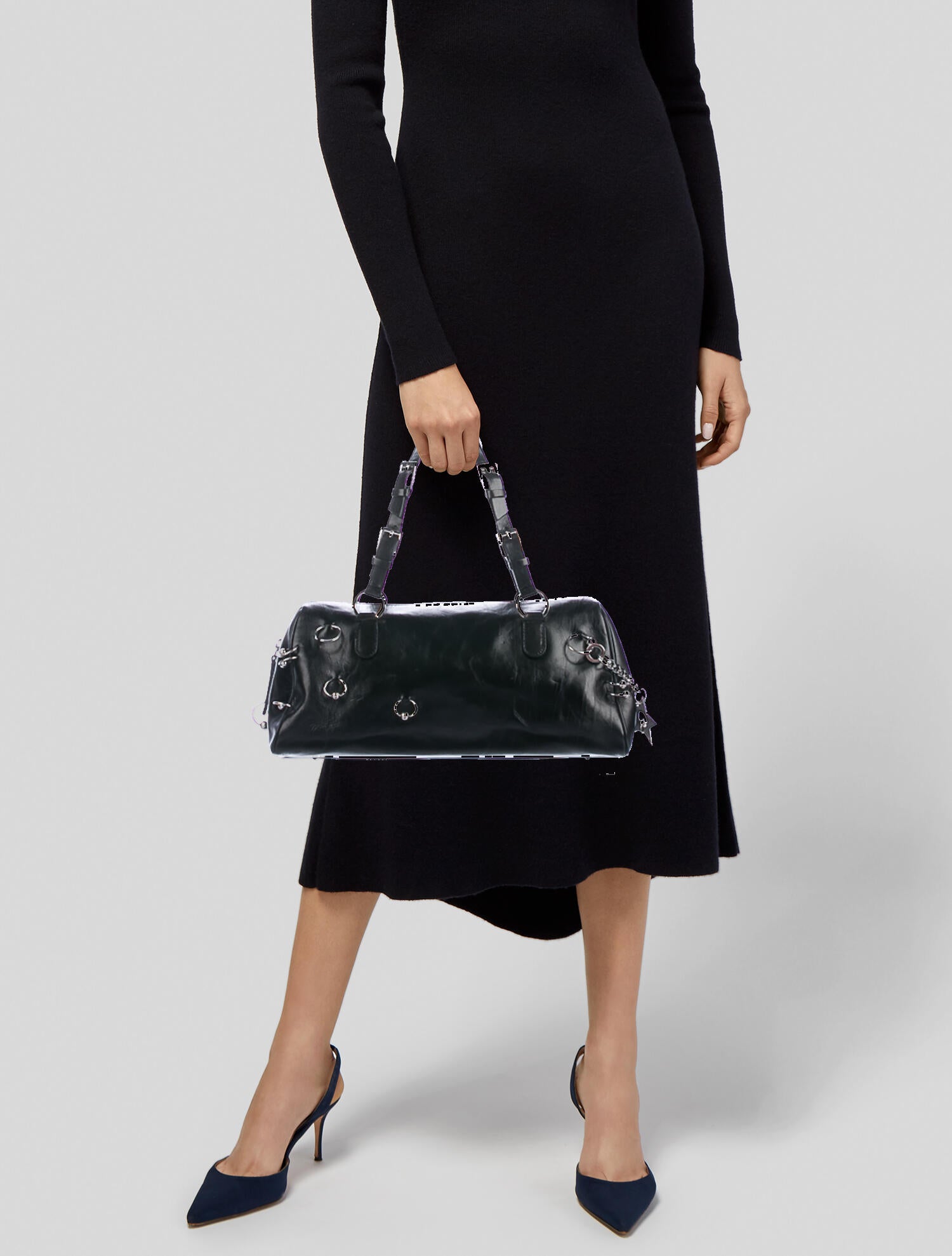 Christian Dior ブラックパーティーバッグ Christian Dior Dior Hardcore Pierced Boston Bag - Black Handle