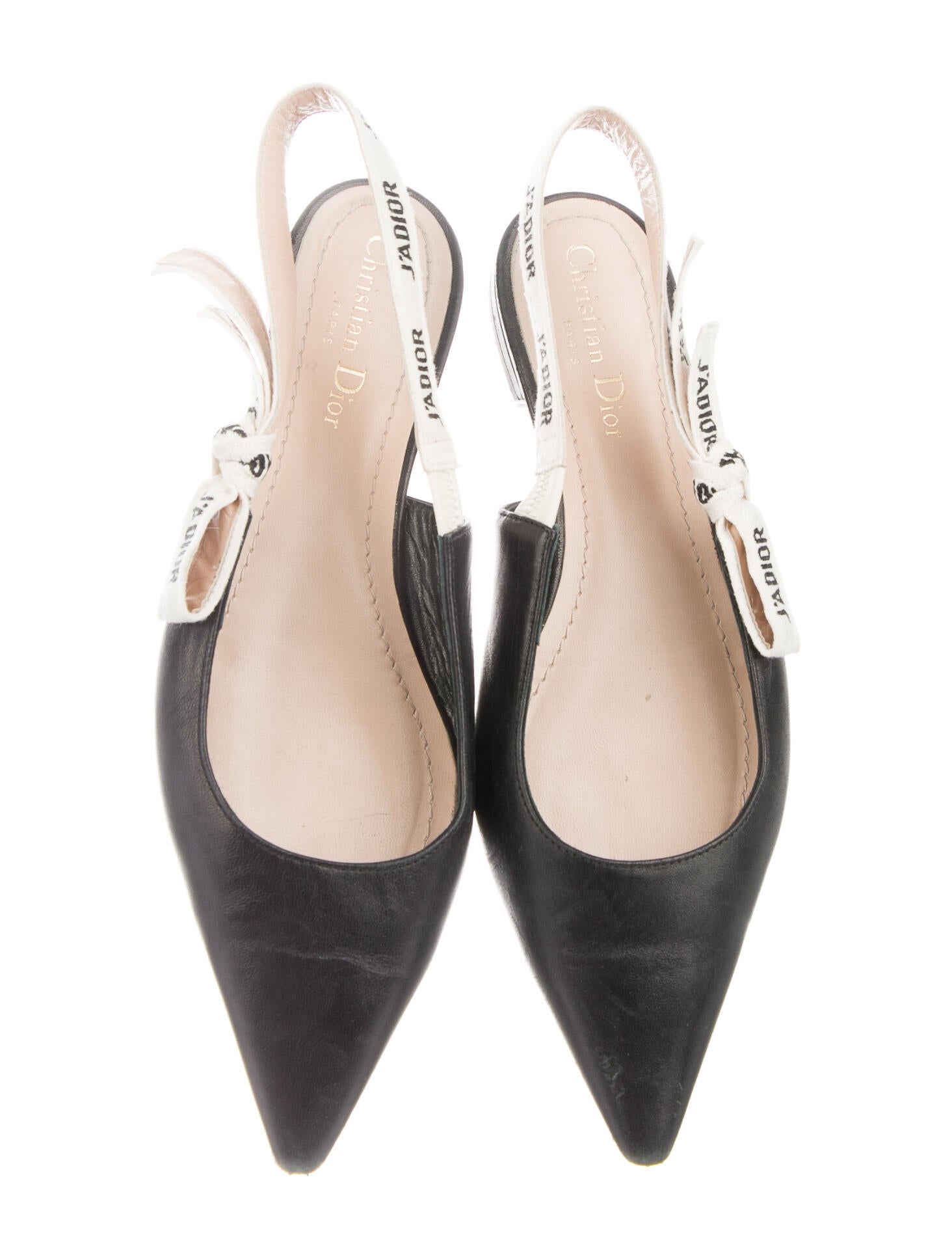 Christian Dior J'Adior Leather Slingback Flats Black Flats, Shoes