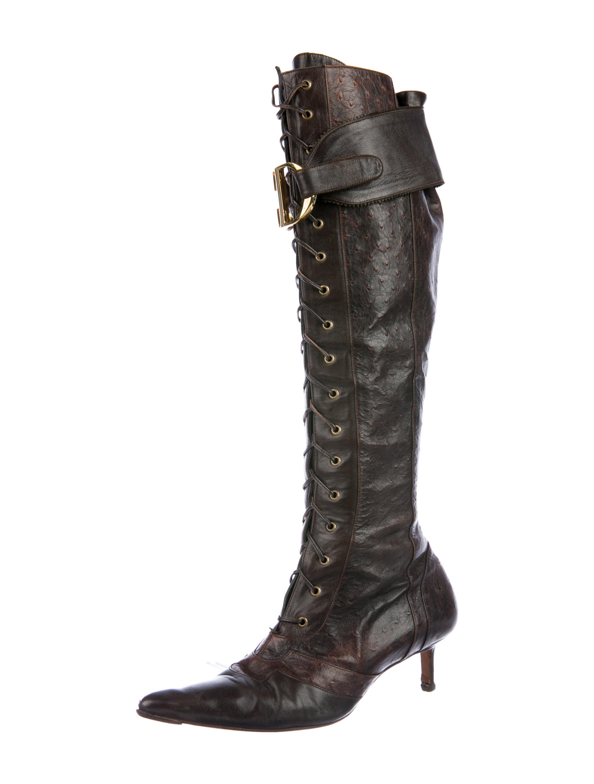 Christian Dior Vintage 2000 Lace-Up Boots - Brown Boots, Shoes Christian Dior Vintage 2000 Lace-Up Boots - Brown Boots, Shoes