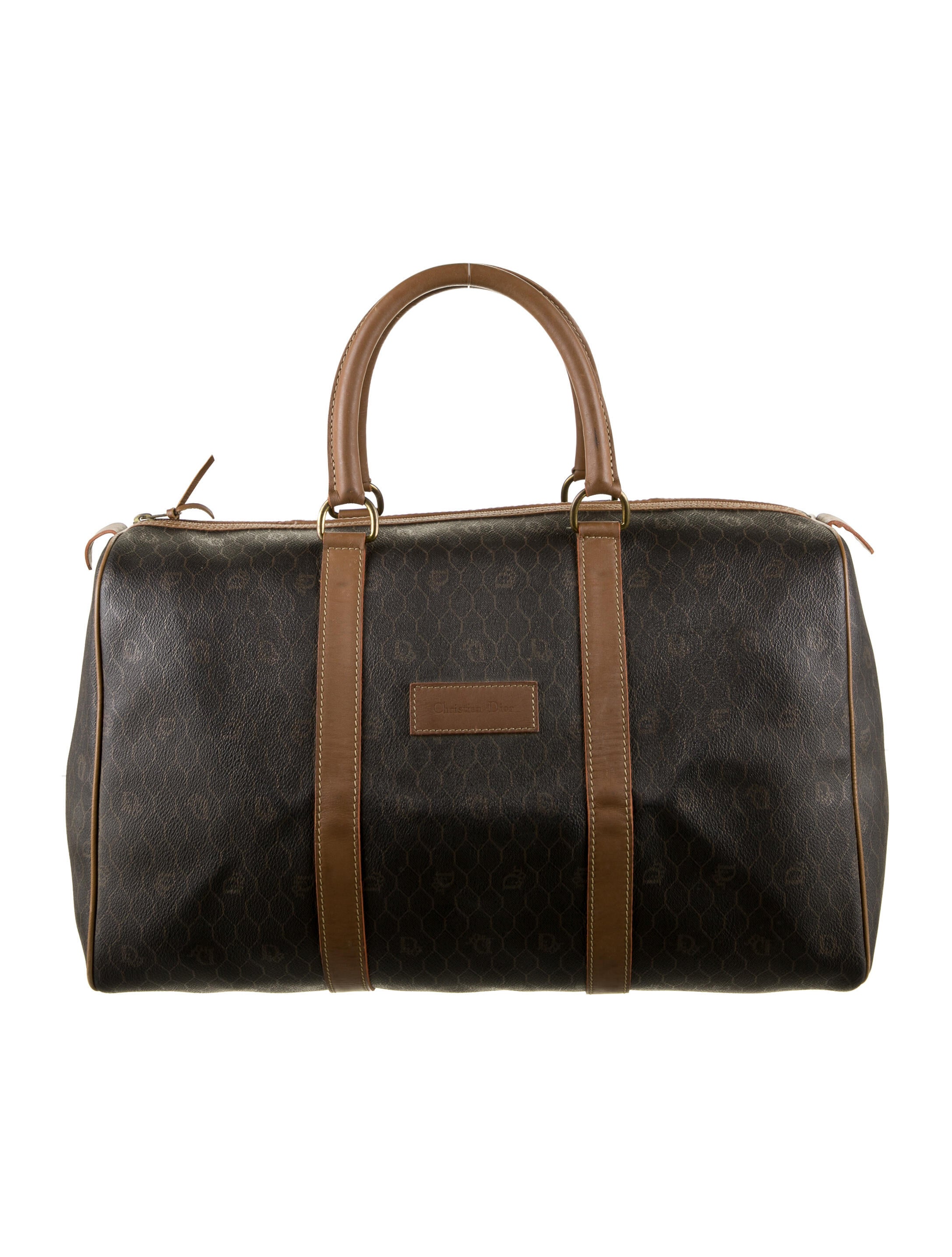 Christian Dior Vintage Honeycomb Boston Bag - Black Handle Bags  