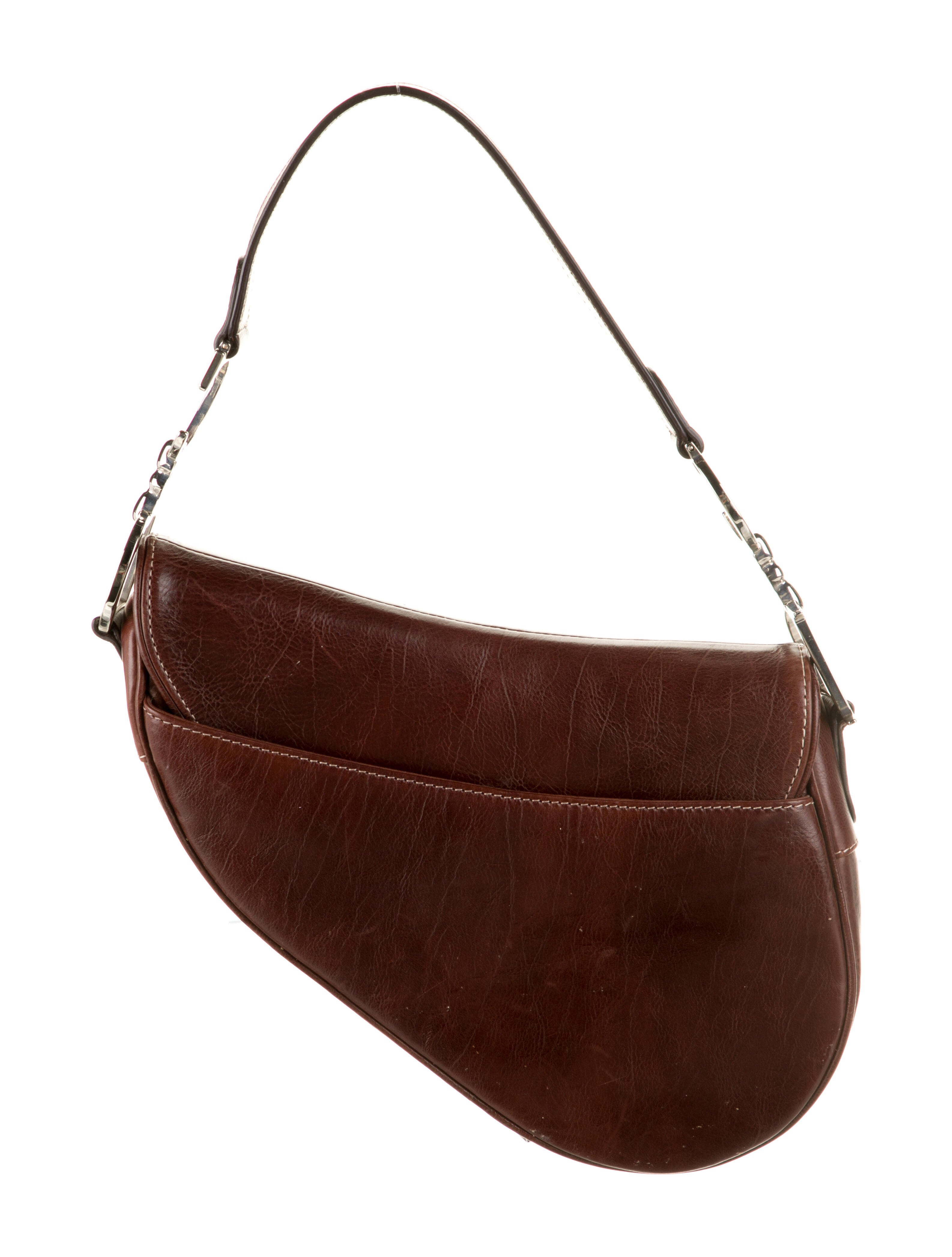 Christian Dior Vintage Embroidered Saddle Bag - Brown Shoulder