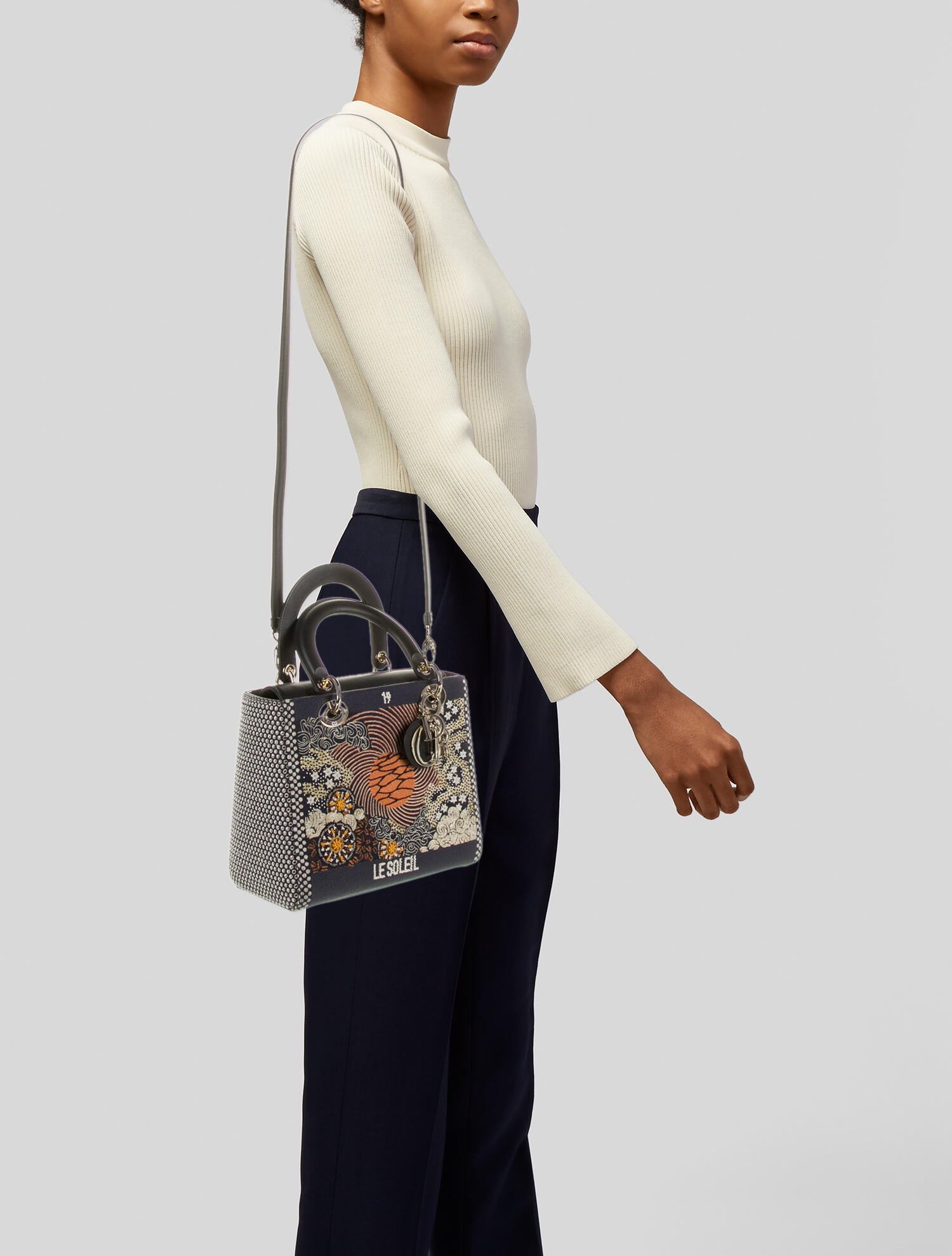 Christian Dior 2019 Stars Medium Lady Dior Tarot Tote - Blue