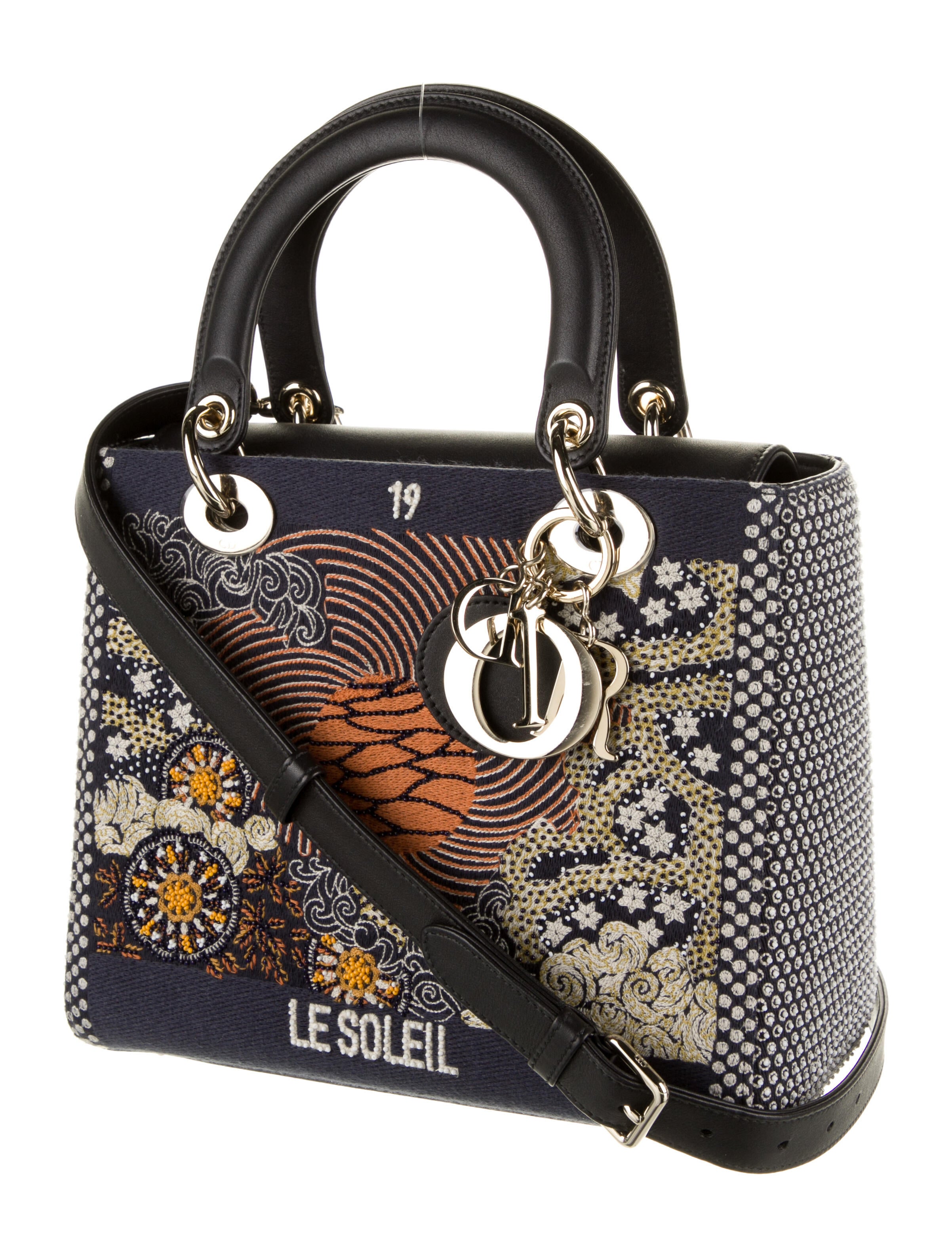 Christian Dior 2019 Stars Medium Lady Dior Tarot Tote - Blue
