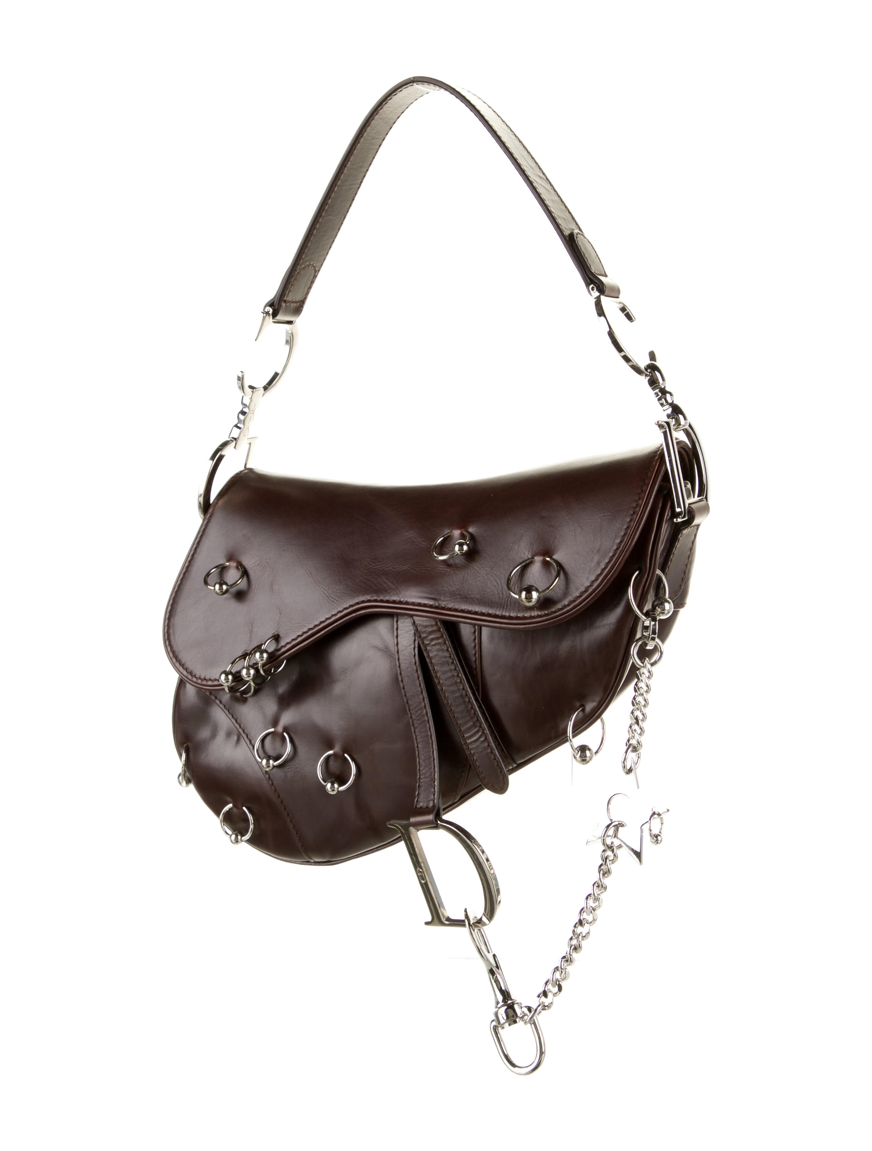 Christian Dior Hardcore Piercing Saddle Bag - Brown Shoulder Bags
