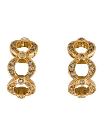 Christian Dior Clip-On Vintage Crystal Earrings