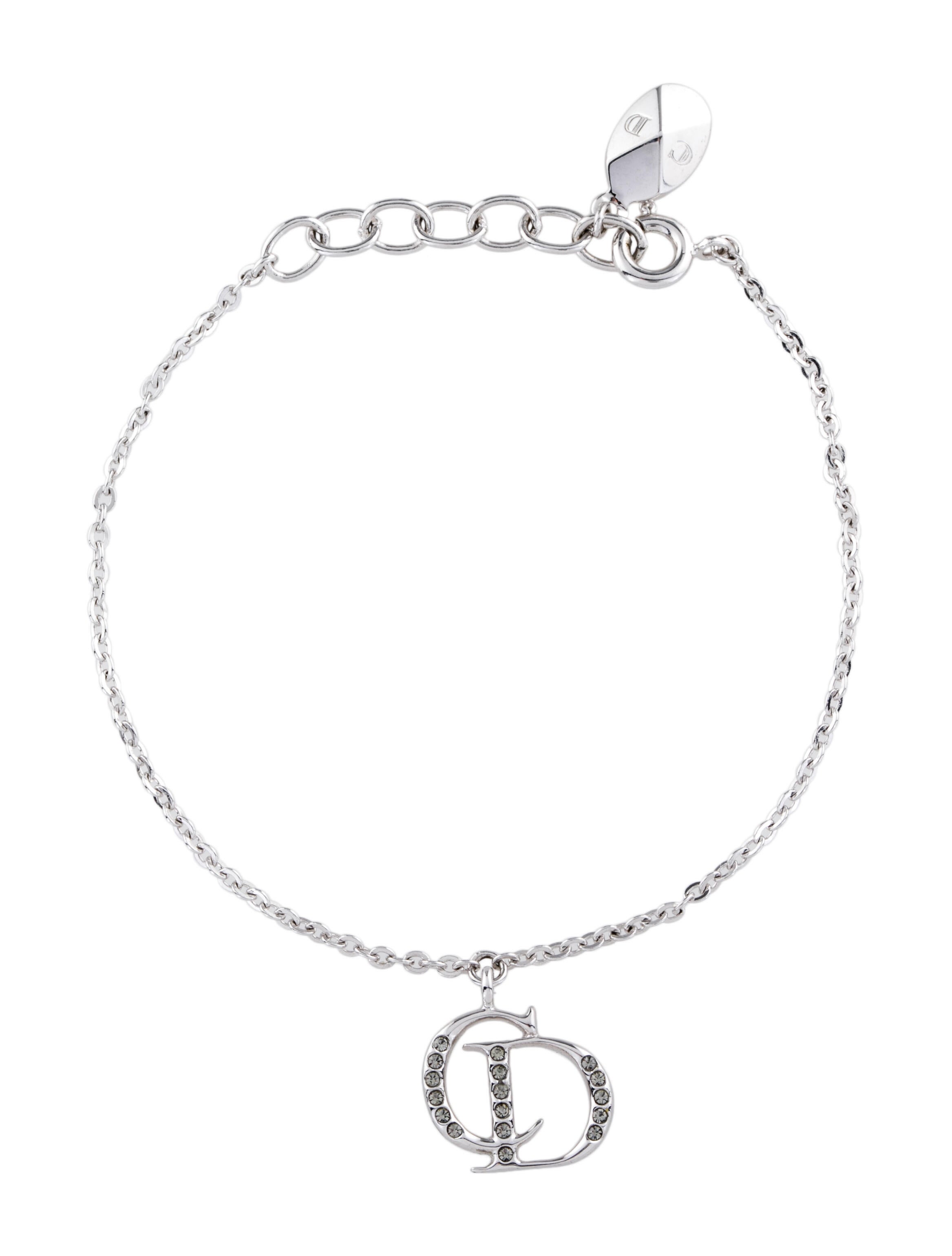 Christian Dior Crystal CD Charm Bracelet