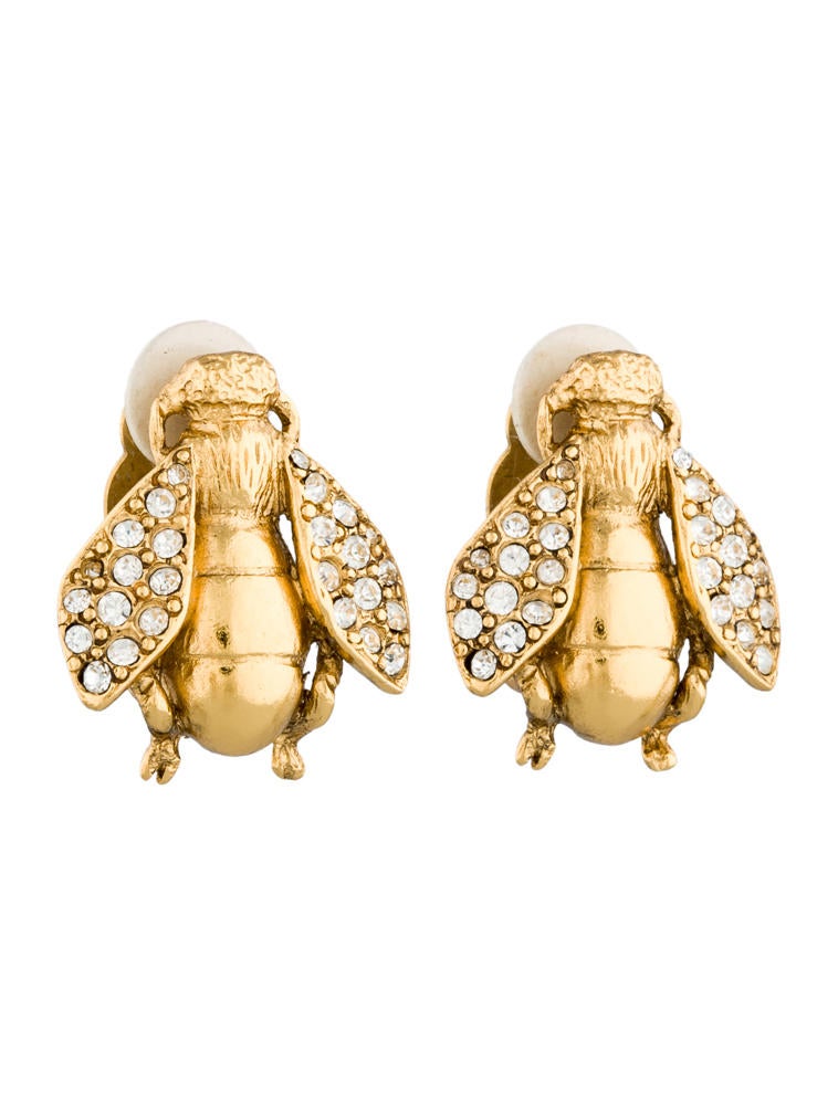 Christian Dior Bumble Bee Earrings Gold CHR21070 The RealReal