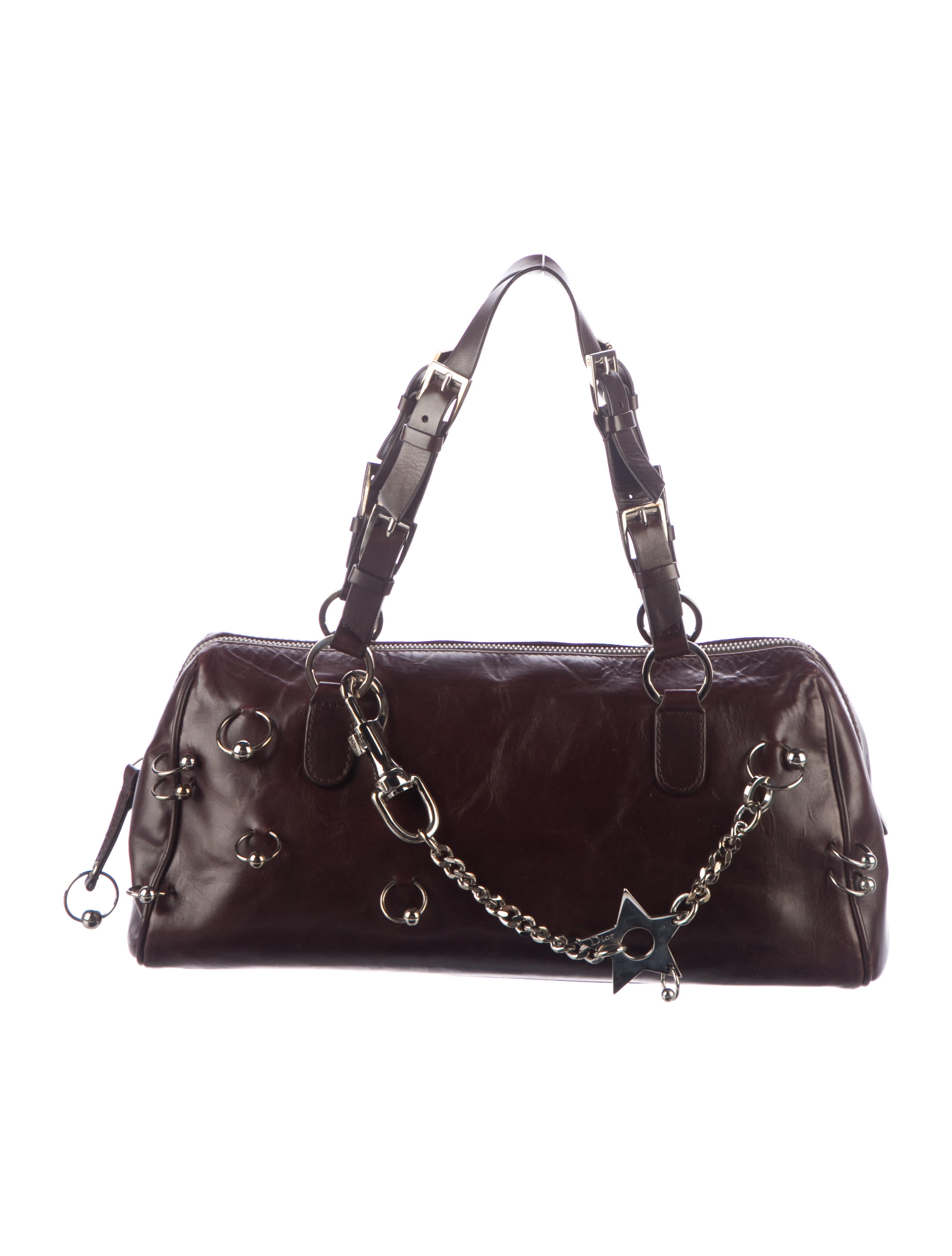 Christian Dior Hardcore Pierced Boston Bag - Brown Handle Bags 